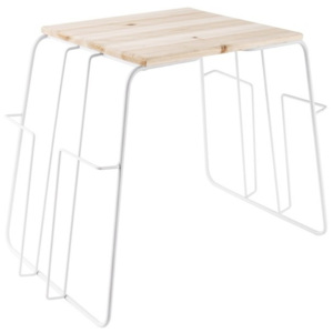 Bílý odkládací stolek s možností uložení časopisů Karlsson Wired