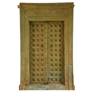 SB Orient Antik dveře s rámem z Gujaratu, teakové dřevo, malované, 140x20x236cm
