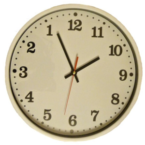 Obrácené nástěnné hodiny, Bílé průměr 28 cm