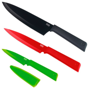 Kuhn Rikon Sada nožů 3ks černý/červený/zelený 18, 13 a 9,5 cm