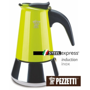 Pezzetti STEELEXPRESS nerez moka kovice, 4 šálky, 200 ml., Zelená