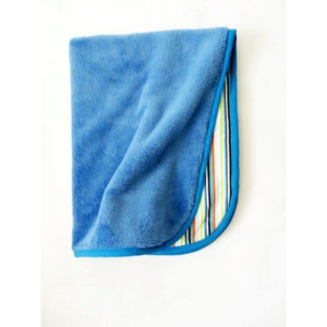 MeeMee Oboustranná deka 70x90 cm modrá , barevné pruhy