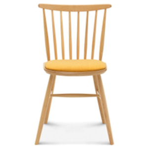 Dřevěná židle se žlutým polstrováním Fameg Amleth