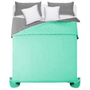 Šedě zelený přehoz na manželskou postel