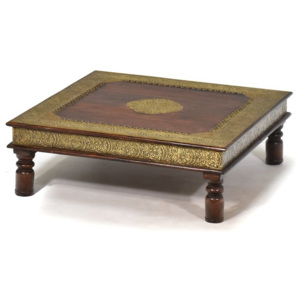 SB Orient Čajový stolek z palisandru, mosazné kování, 60x60x20cm