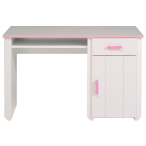 Růžovobílý psací stůl Parisot Amabelle