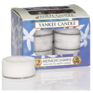 Yankee Candle - čajové svíčky Midnight Jasmine 12ks (Nechejte se uchvátit harmonií vodního jasmínu, sladkého zimolezu, neroli a mandarinkového květu.)