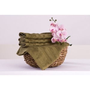XPOSE ® Bambusový ručník SÁRA - olivová 30x50 cm 6ks