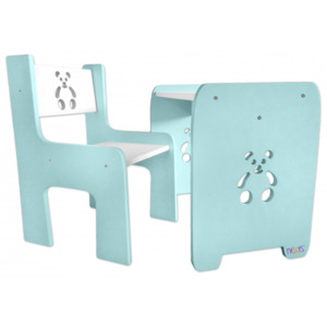 Nellys - Sada nábytku Teddy - Stůl + židle - máta s bílou