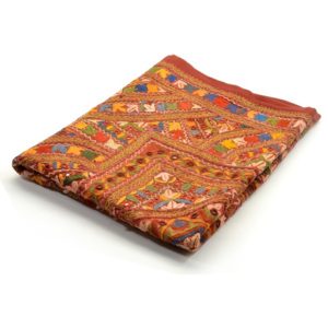 Mobler Tapiserie "Gullya" z Gujaratu, antik patchwork, bohatá výšivka, 100x145cm