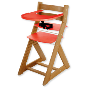 Hajdalánek Rostoucí židle ELA - velký pultík (dub světlý, červená) ELADUBSVECERVENA