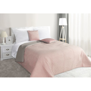 Přehoz na postel CARMEN 220x240 cm růžová/stříbrná Mybesthome