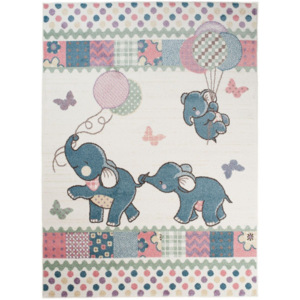 Dětský kusový koberec Sloni modrý, Velikosti 80x150cm