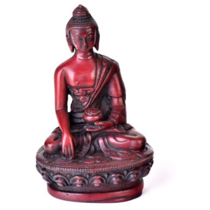 SB Orient Sočka Buddha Šákjamuni, červený, pryskyřice, 11,5cm