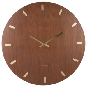 KARLSSON Nástěnné hodiny Wood XL tmavé dřevo, Vemzu