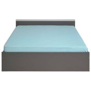 Tmavě šedá dvoulůžková postel se 2 zásuvkami Parisot Arlette, 140 x 190 cm