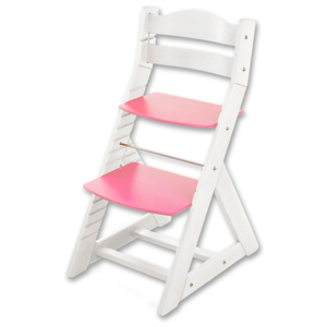 Hajdalánek Rostoucí židle MAJA - opěrka do kulata (bílá, růžová) MAJABILARUZOVA