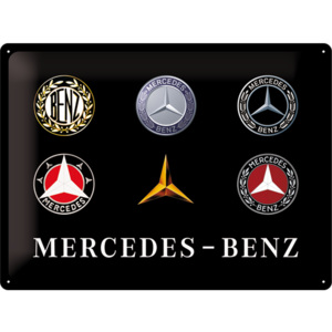 Nostalgic Art Plechová cedule: Mercedes-Benz (loga) - 30x40 cm