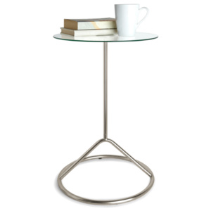 Stylový skleněný stolek Umbra Loop | střibrný