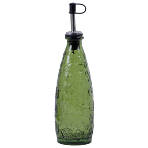 Zelená láhev z recyklovaného skla s nálevkou Ego Dekor Flora