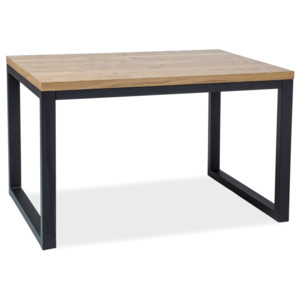 Stůl LORAS II dýha přírodní dub/černý 150x90, 150 x 90 cm, hnědá , dub