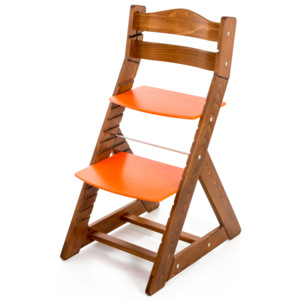 Hajdalánek Rostoucí židle MAJA - opěrka do kulata (dub tmavý, oranžová) MAJADUBTMAVYORANZOVA