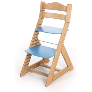 Hajdalánek Rostoucí židle MAJA - opěrka do kulata (dub světlý, modrá) MAJADUBSVEMODRA