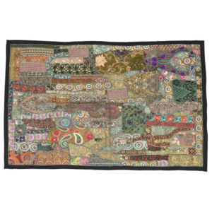 Mobler Unikátní patchworková tapiserie z Rajastanu, ruční práce, 105x150 cm