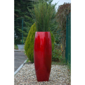 Květináč MAGNUM 116, sklolaminát, výška 116 cm, červený lesk
