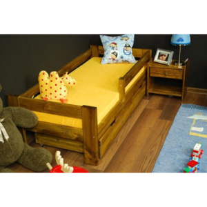 Levná dětská postel s matrací Neli 70 x 160 04 - ořech