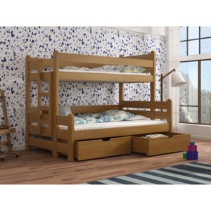 Dětská patrová postel 90 cm Bivi (dub)