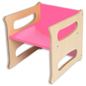 Hajdalánek Dětská židle TETRA 3v1 natur (růžová) TETRANATURRUZOVA