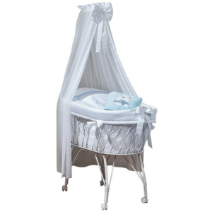 Košík pro miminko MAMI s moskytiérou, modrá
