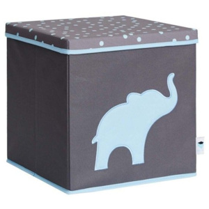 STORE IT Úložný box s víkem šedá s modrým slonem