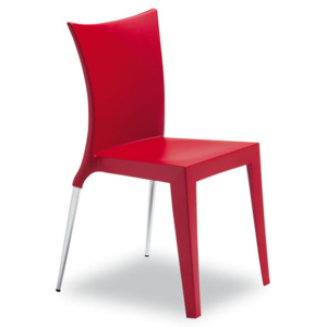 Jídelní židle Jo, podnož chromovaná, sedák plast antracit