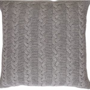 Kelly Hoppen Pletený dekorační polštář LAMBSWOOL - šedý