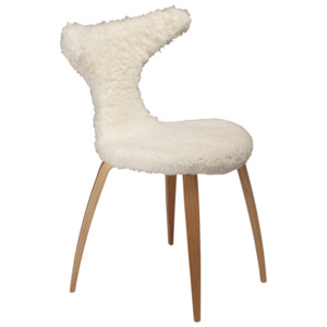 Bílá židle s kožešinovým sedákem DAN-FORM Denmark Dolphine