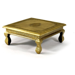 SB Orient Čajový stolek zdobený mosazným kováním, mangové dřevo, 41x41x19xm
