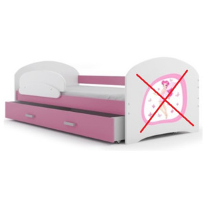Dětská postel LUKI + matrace + rošt ZDARMA 160x80, růžový (OLD) - VÝPRODEJ Č. 226 - růžová barva