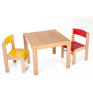 Hajdalánek Dětský stolek LUCAS + židličky LUCA (červená, žlutá) LUCASLUCAZLCE