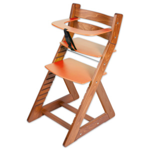 Hajdalánek Rostoucí židle ANETA - malý pultík (dub tmavý, oranžová) ANETADUBTMAVYORANZOVA