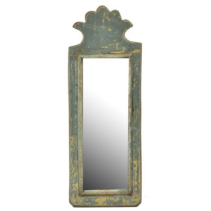 SB Orient Zrcadlo v rámu z antik dřeva, tyrkysové, 14x38x3cm