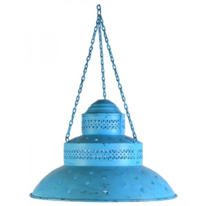 SB Orient Kovová lampa v orientálním stylu, modrá patina, průměr 46cm