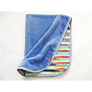 MeeMee Oboustranná deka 70x90 cm modrá , pruhy