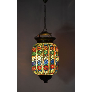 SB Orient Skleněná mozaiková lampa, multibarevná, ruční práce, 18x28cm