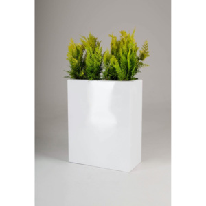 Květináč ELEMENTO 59, sklolaminát, šířka 59 cm, bílý lesk
