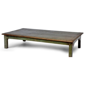 SB Orient Stůl z antik teakového dřeva, zelená patina, 153x86x33cm