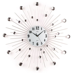 Paprskovité kovové skleněné nástěnné designové hodiny JVD HJ20 (II. jakost - poslední ks na prodejně v Domažlicích)