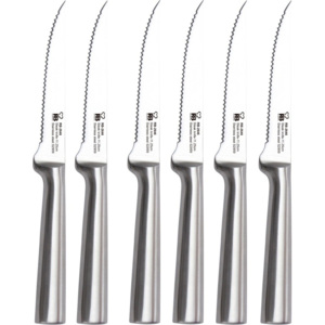 Sada 6 stříbrných steakových nožů Bergner
