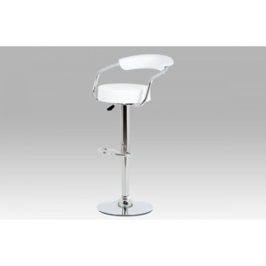 Barová židle bílá koženka - chrom AUB-418 WT Autronic